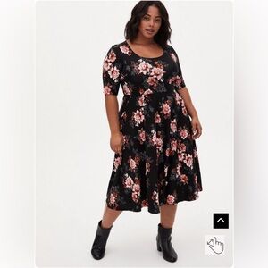 Torrid Midi Studio Luxe Ponte Skater Dress